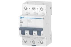 OEZ:42244 LTP-20B-3 Jistič 20 A, Ue AC 230/400 V / DC 180 V, B, 3pól, 6 kA, OEZ